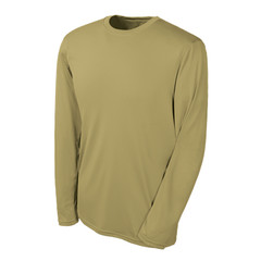 Champion Tactical TAC26 Mens Long Sleeve Double Dry T-Shirt, Desert Sand, Medium