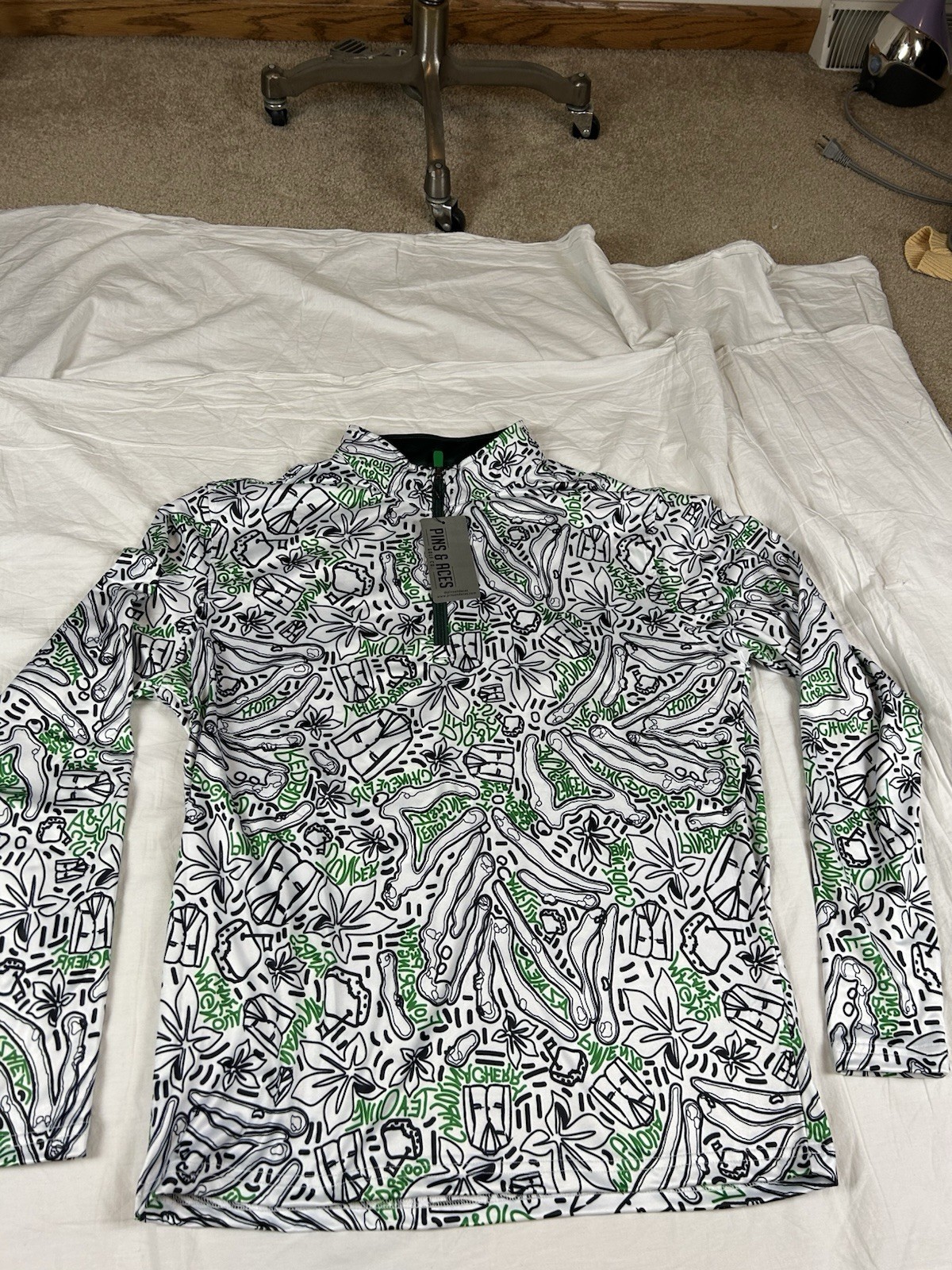 NWT PINS & ACES AUGUSTA MASTERS 2022 LIMITED EDITION TOPO 1/4 ZIP SIZE M gallery