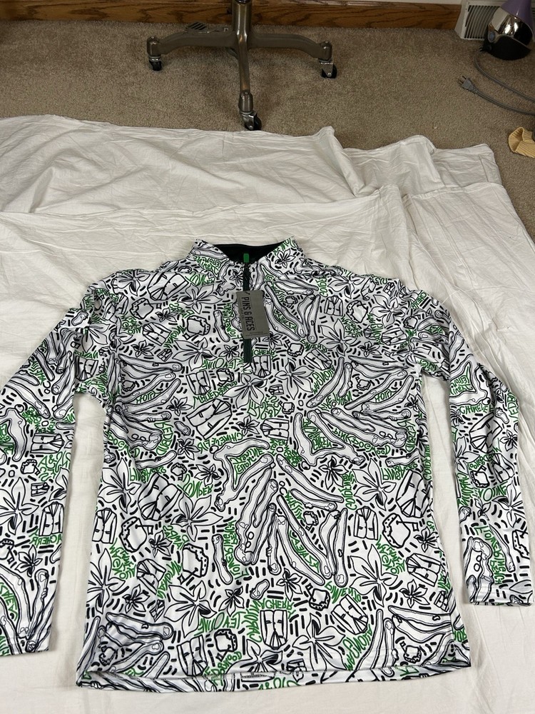 NWT PINS & ACES AUGUSTA MASTERS 2022 LIMITED EDITION TOPO 1/4 ZIP SIZE M