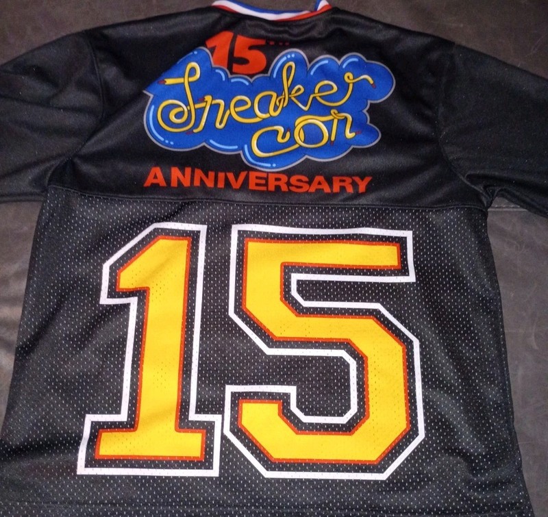 Men's 15th Anniversary SneakerCon Football Jersey- Sz Large-Black- Clean gallery