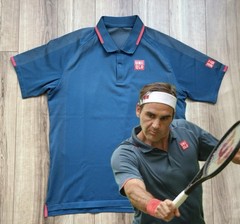 Roger Federer UNIQLO 2021 Halle Polo size:L (JPN XL) RF