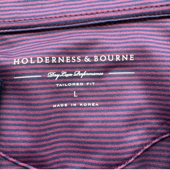 Holderness & Bourne The Reid Navy/Vintage Claret 1/4 Zip Large Chest Logo gallery