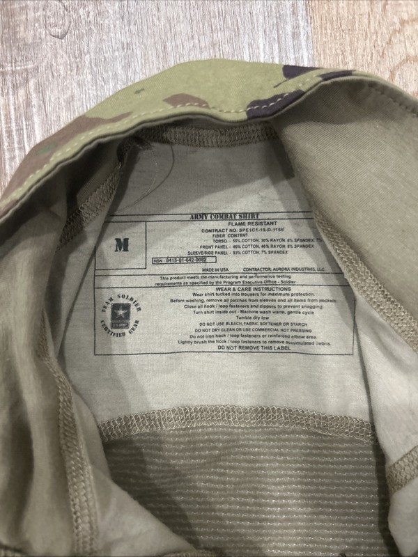 US Army Combat Shirt Size Medium OCP Multicam ACS Advanced Flame Resistant FR gallery