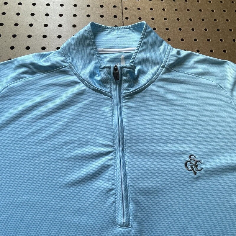 NWOT Johnnie-O Sheldon Half Zip Performance Pullover Golf Blue Large Men gallery