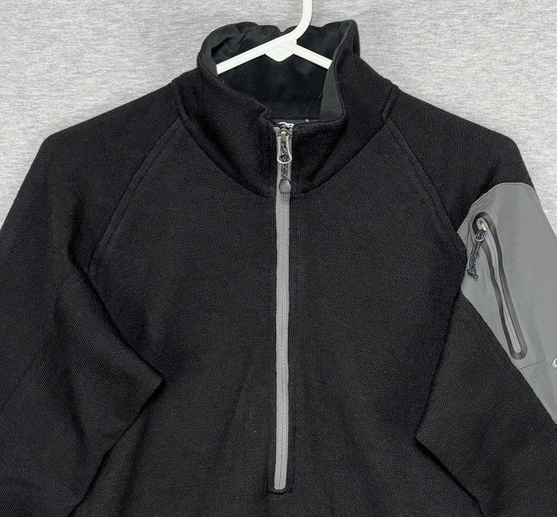 Outdoor Research Men’s S 1/2 Zip Black Pullover Sweater Revo-Wool Blend Gorpcore gallery