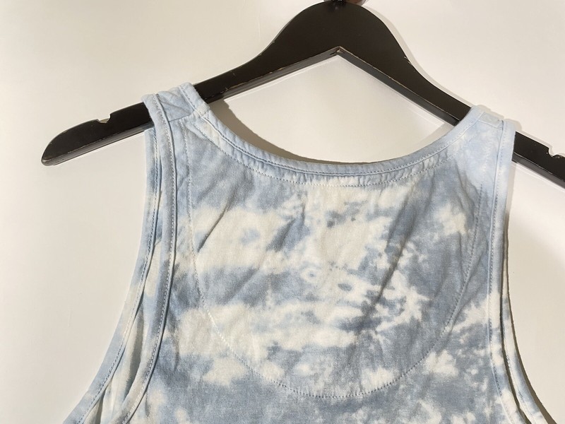 Bellfield Cloud Sky Print Sleeveless Shirt Tank Top Small S Blue White READ gallery