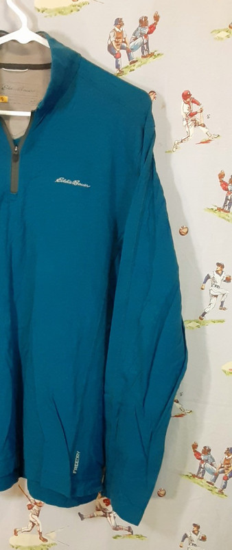 🌄 Eddie Bauer Travex Freedry Mens Medium Blue 1/4 Zip Base Layer Outdoor gallery