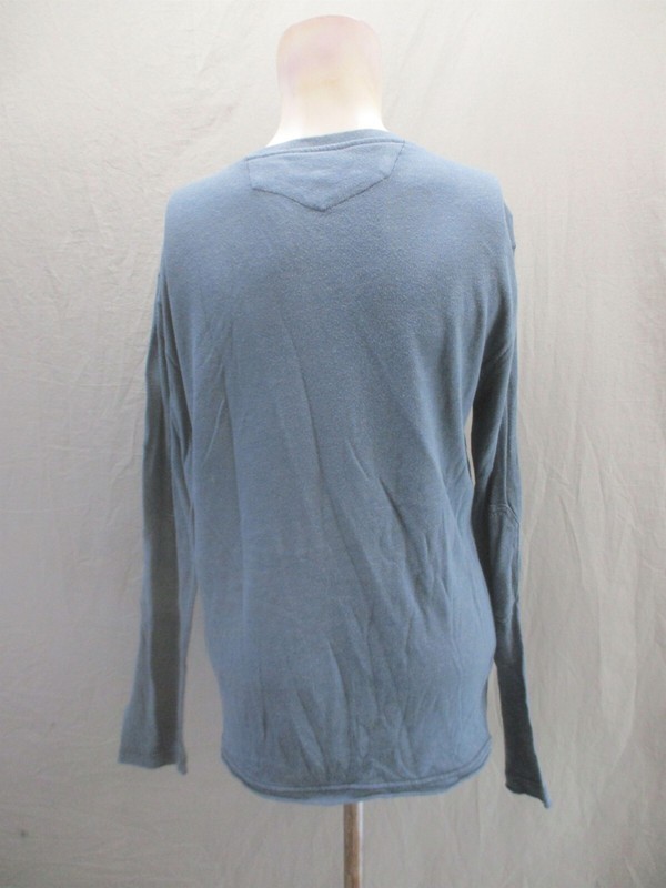 VBN Size S Mens Blue Organic Cotton Blend Long Sleeve Casual Knit Top 460 gallery