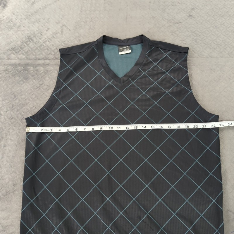 Nike Golf Vest Windbreaker Pullover Argyle Diamond Print Sleeveless Men Large gallery
