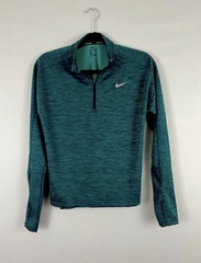 Nike Dri-FIT Men’s 1/4 Zip Mock Neck Long Sleeve Heathered Blue Pullover M