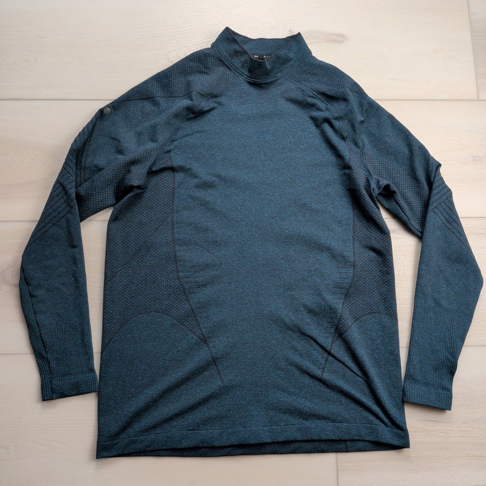 Under Armour Shirt Mens L Rush Coldgear Mock Neck Celliant Long Sleeve Recovery