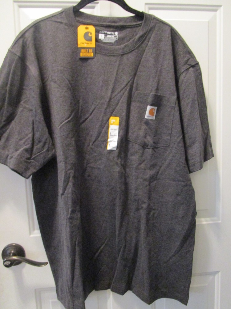 CARHARTT LOOSE FIT HEAVYWEIGHT S/S POCKET T-SHIRT CARBON GRAY HEATHER SIZE LARGE