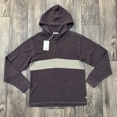 Katin Horizon Thermal Waffle Hooded Sweater Men’s Size S Brown