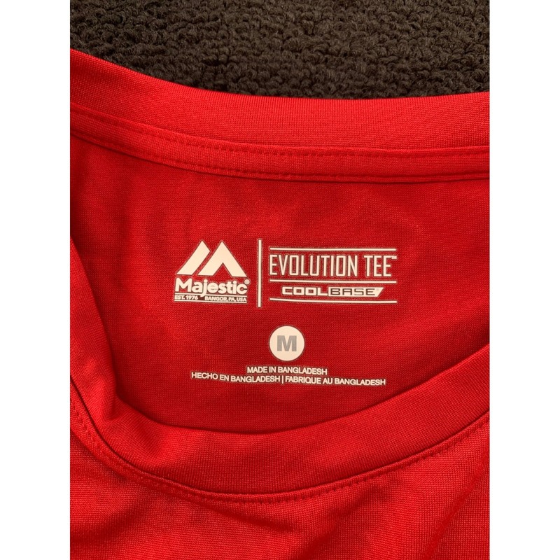 Majestic Athletic Red Evolution Coolbase Short Sleeve TShirt Mens Size M gallery