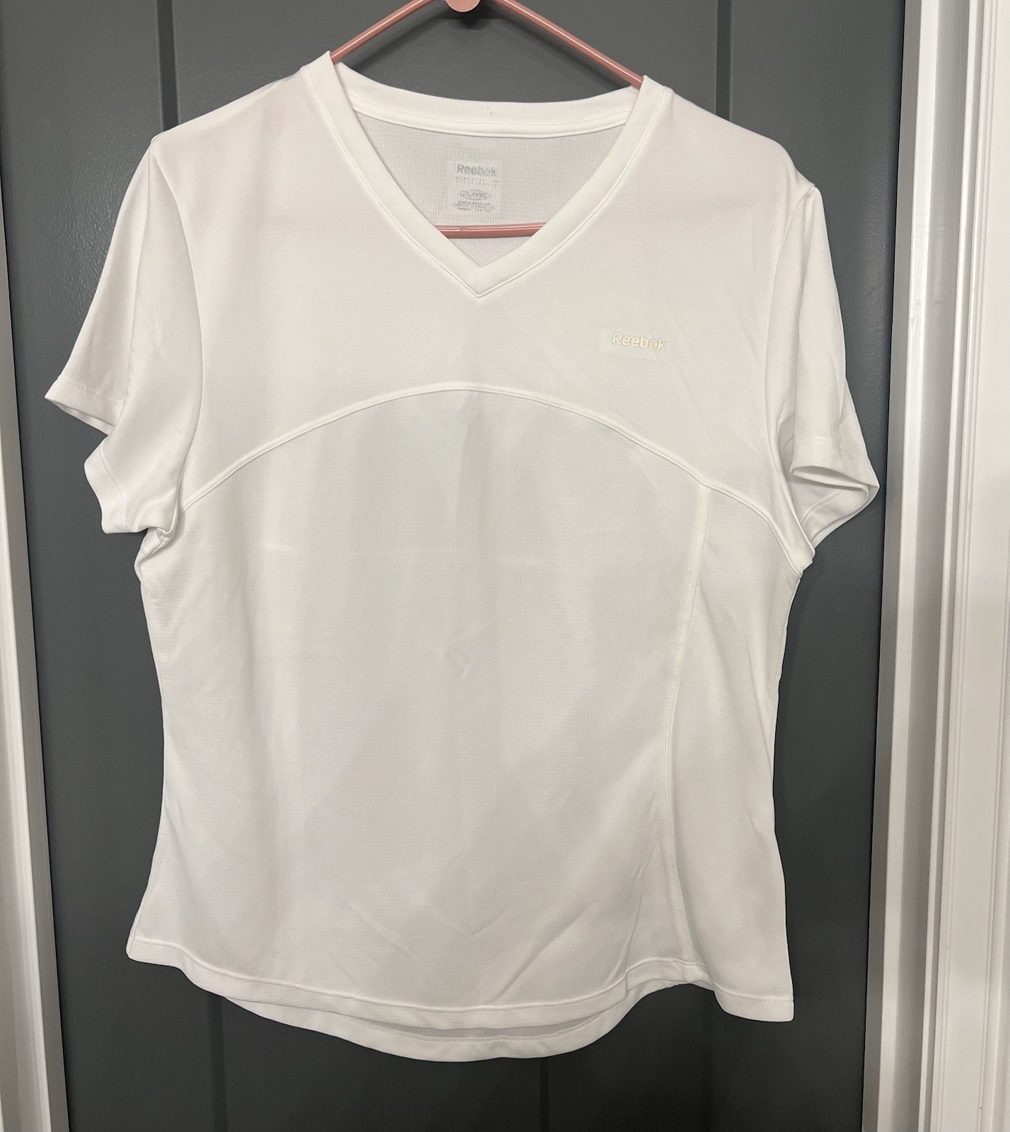Reebok Play Dry shirt White Sz Large. Performance. Pickleball, Golf, Gym. gallery