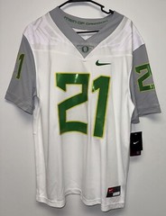 Nike Oregon Ducks Football Jersey White Grey Green Yellow Men of Size Large New