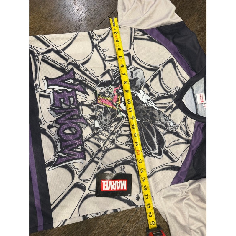 Marvel Venom Lethal Protector Jersey Graphic Hockey Shirt Purple Black White S gallery