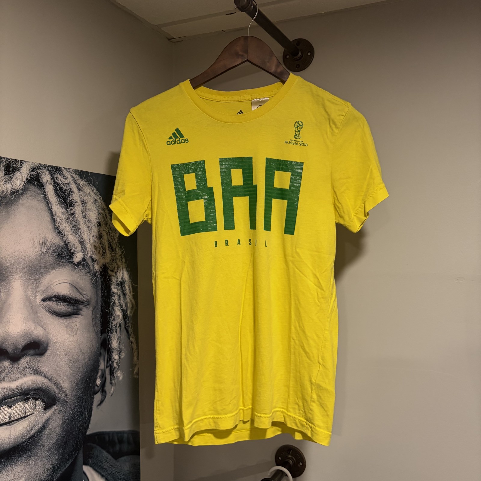 Adidas Brazil 2018 World Cup Yellow T-Shirt XS gallery