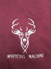Sweatshirt hoodie XL Burgandy Whitetail Machine Deer Buck Embroidered NEW 18