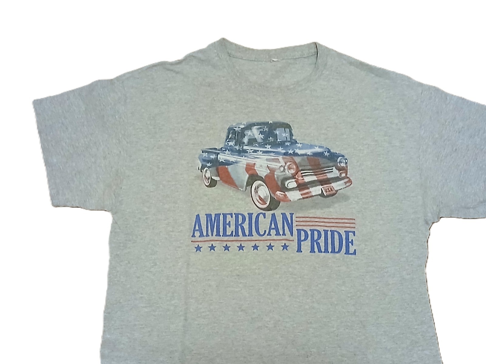 Men's Gray "American Pride" Short Sleeve Shirt Large gallery