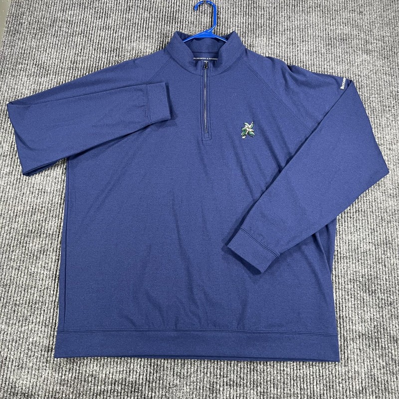 Holderness & Bourne Pullover Shirt Mens XL Extra Large Blue Long Sleeve Golf 1/4 gallery