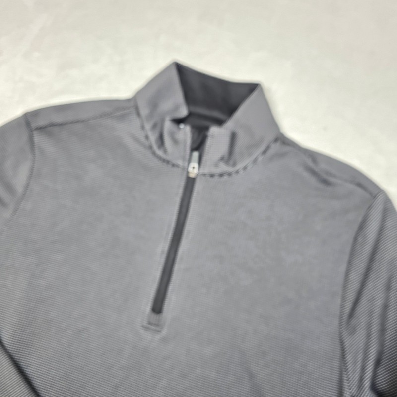 PG TOUR Pullover Golf Shirt Men's Small Black Gray Micro Dot Quarter Zip NEW gallery