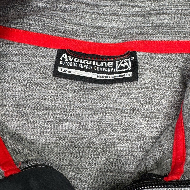 Avalanche Outdoor Supply Gray 1/4 Zip Performance Fleece Stretch Pullover Large gallery