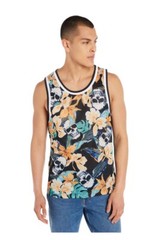 NO BOUNDARIES Men’s Size XS (30-32) Mesh Graphic Print Tank Top Skull & Flowers