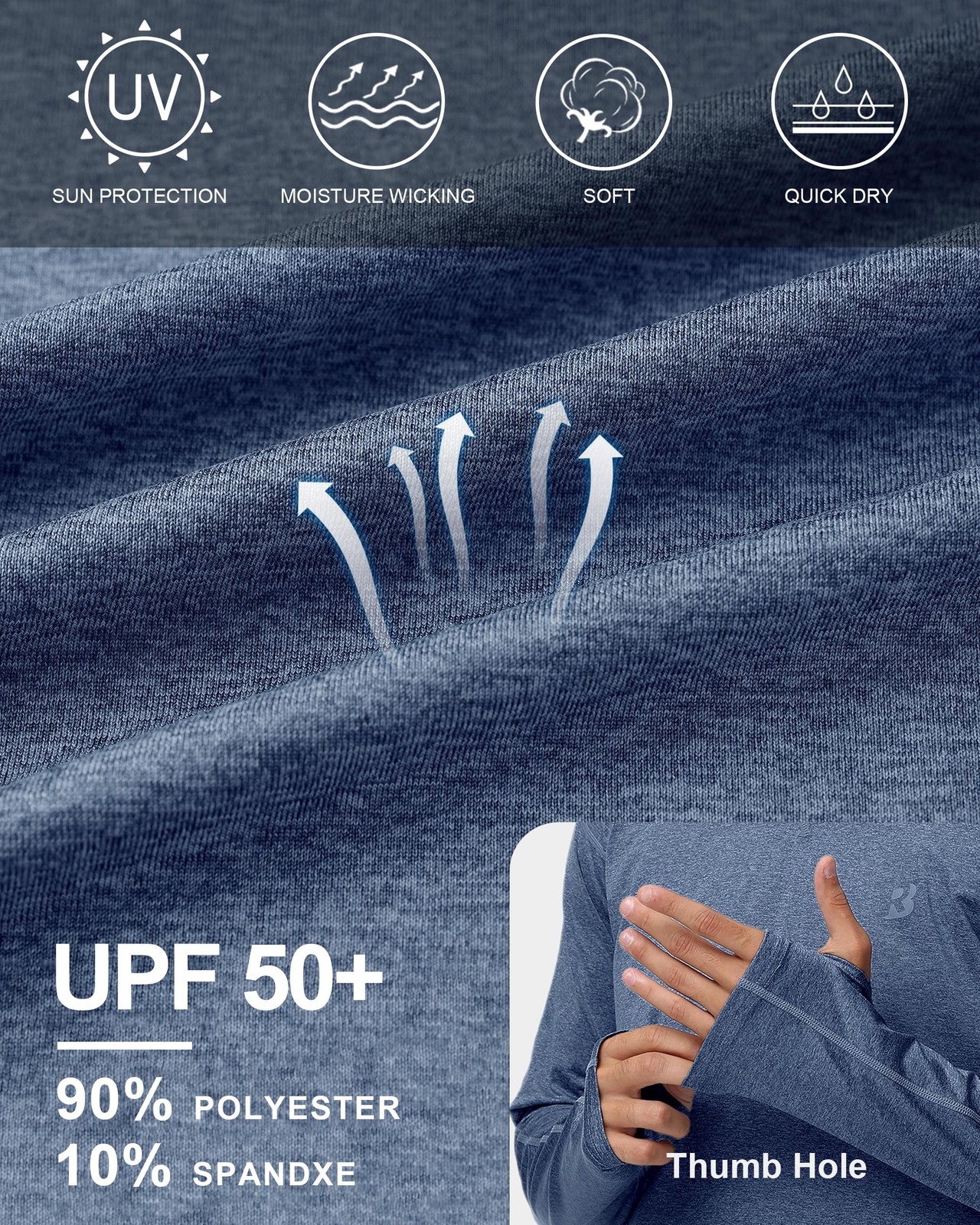 UPF 50+ Fishing Shirts for Men Long Sleeve UV Sun Protection Hoodie Outdoor H... gallery
