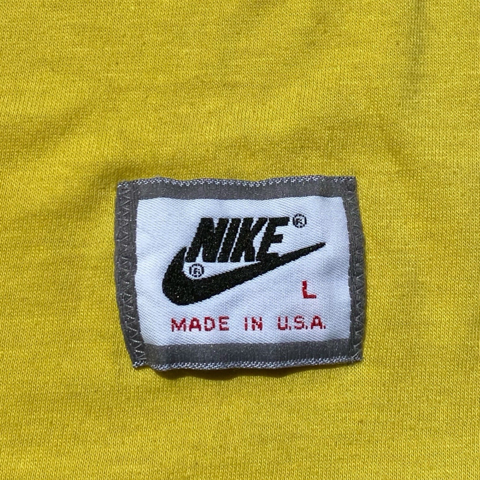 Vintage Nike Tank Top Yellow Sleeveless Shirt Made in USA Mens Size LARGE gallery