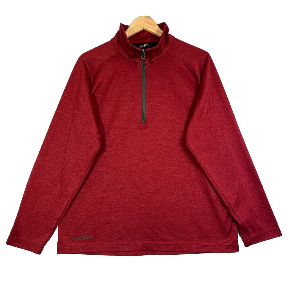 Boulder Gear 1/4 Zip Shirt Men Medium Rust Performance Athletic Base Layer