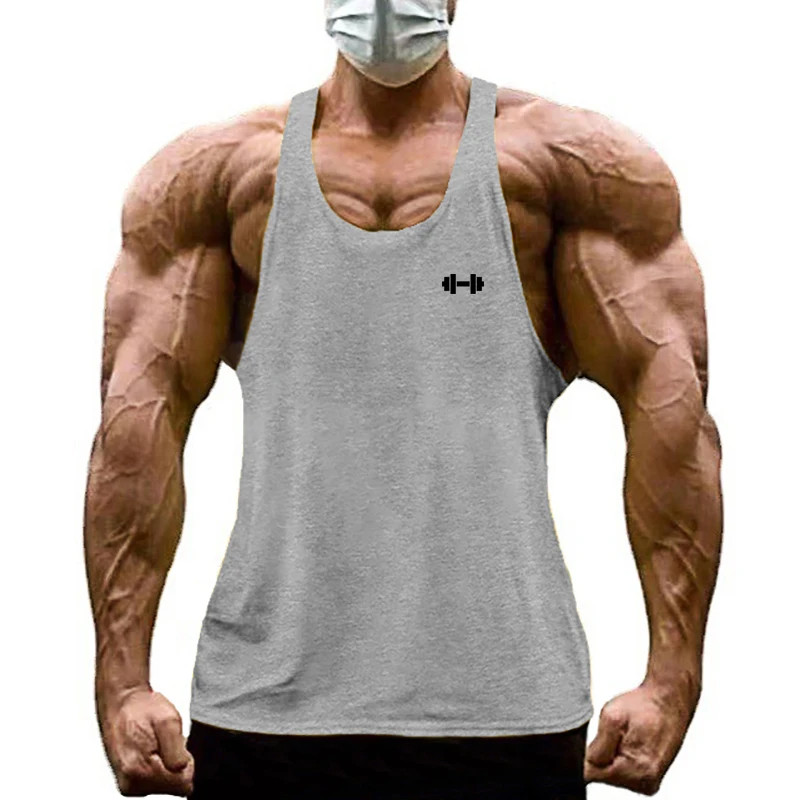 Summer Cotton Fitness Sleeveless Professional Bodybuilding Tank Tops Mens Y Back gallery