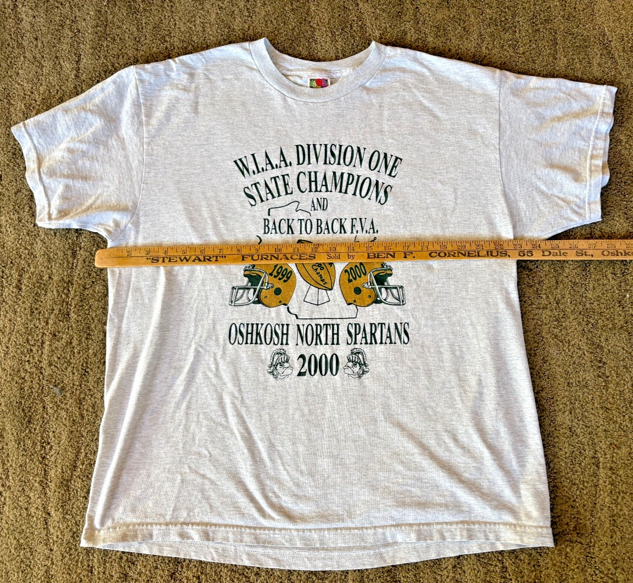 Oshkosh North Spartans High School Football T-Shirt 2000 State Champs XL gallery