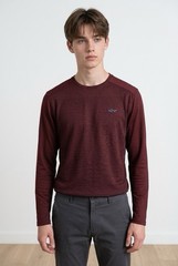 Attack Life By Greg Norman Men’s Burgundy Long Sleeve Shark Logo Shirt Large