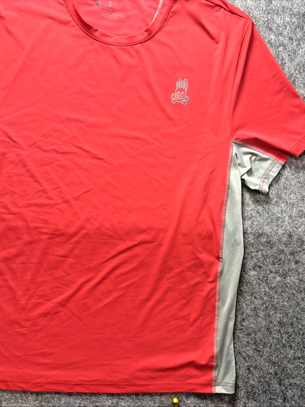 Psycho Bunny Performance Activewear Workout T-Shirt Orange Mens Large Cleaned gallery