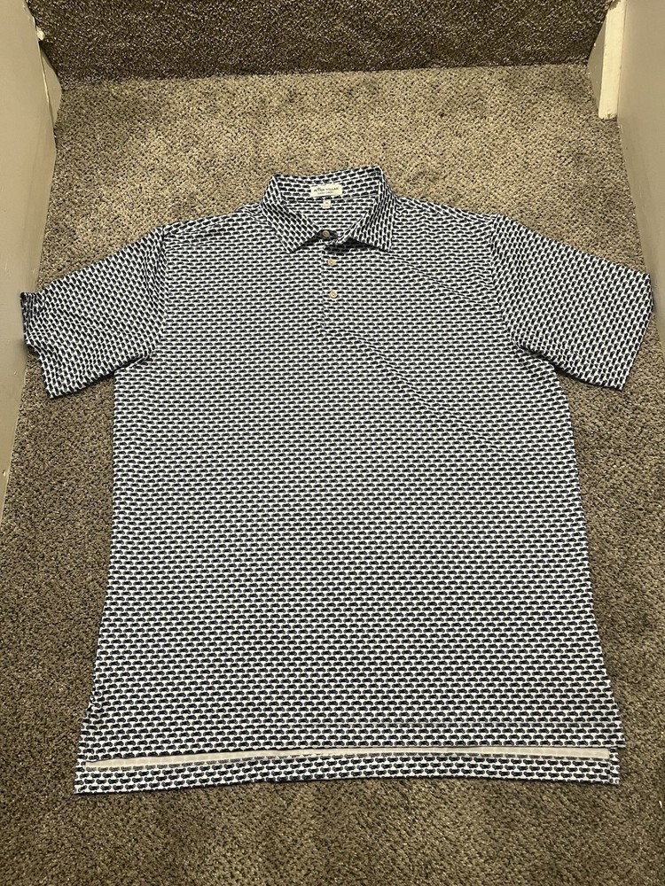 PETER MILLAR SUMMER COMFORT MOTORCYCLE PATTERN GOLF POLO SHIRT Men’s Size XL