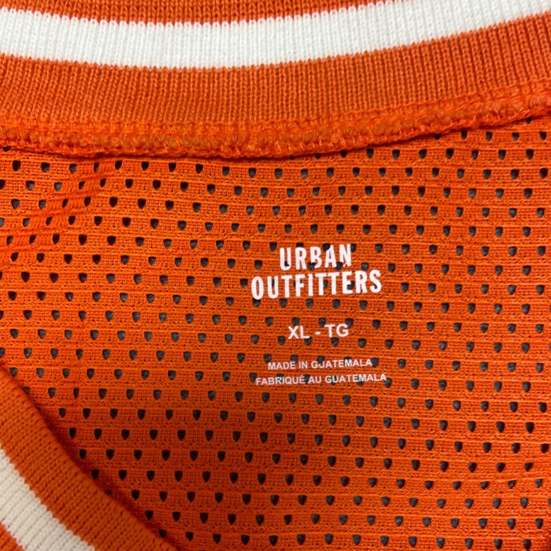 Urban Outfitters Football Jersey Mens XL Orange Short Sleeve Outdoor Mesh V Neck gallery