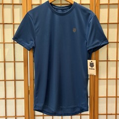 New K-SWISS TENNIS SURGE SHORT SLEEVE CREWNECK MENS TOP SZ SMALL Blue Pickleball