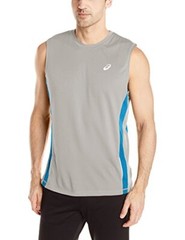 Asics Men’s Shori Muscle Performance Shirt, Light Grey/Mediterranean – XL