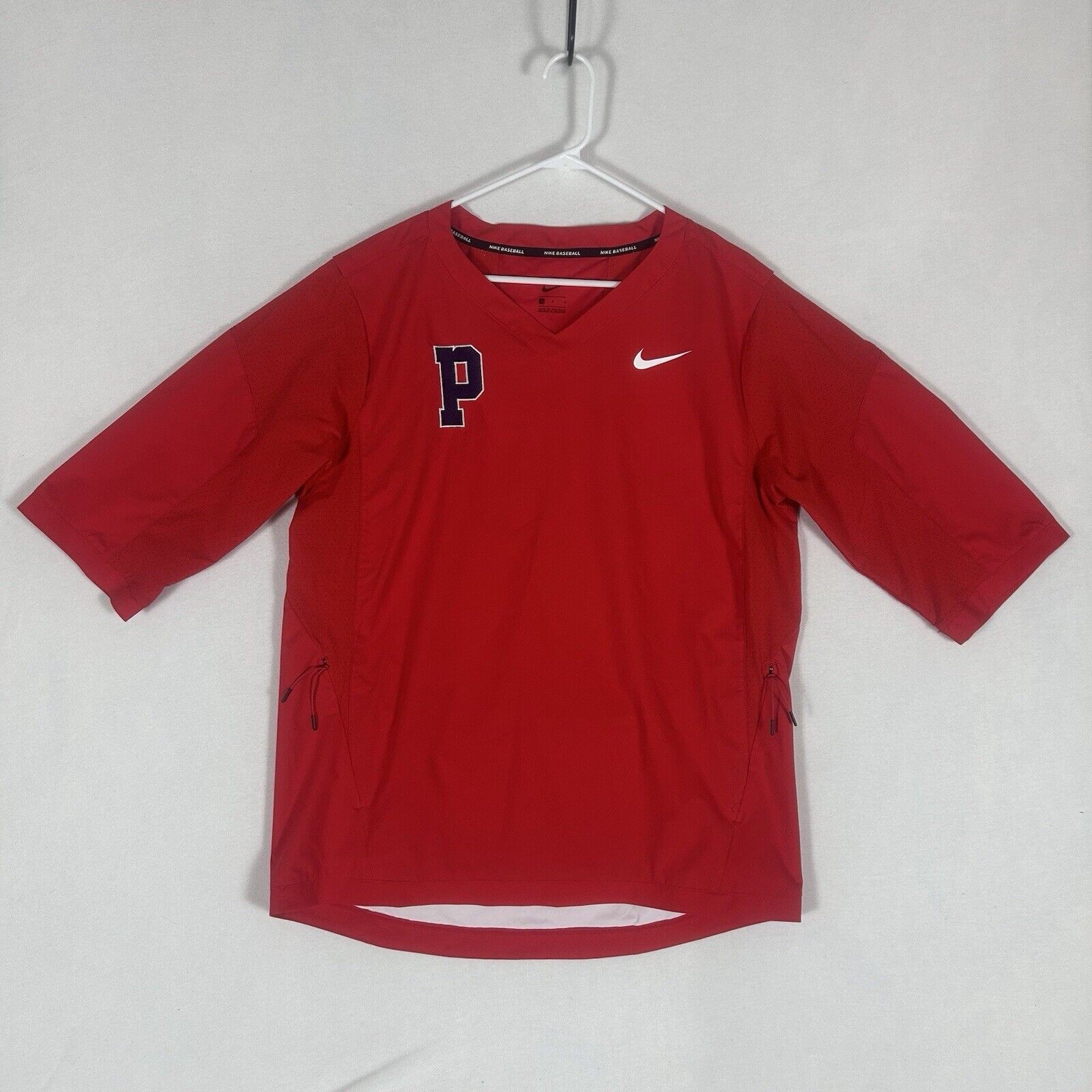 Nike Baseball Windbreaker Shirt Mens Large Red Short Sleeve Golf Activewear Top gallery