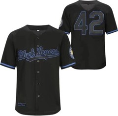Design Jackie #42 Black Legend Baseball Jersey Sewn Hip Hop Custom Names