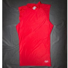Intensity Athletics Mens Compression Tank Top Red Mock Neck Muscle Shirt Size M