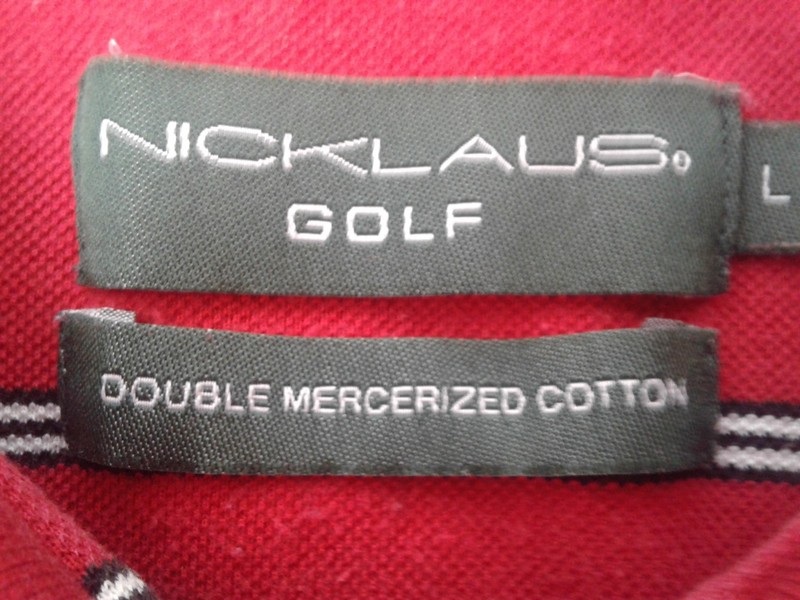 Nicklaus Mens Red w/Black & White Stripes Double Mercerized Cotton Size L gallery