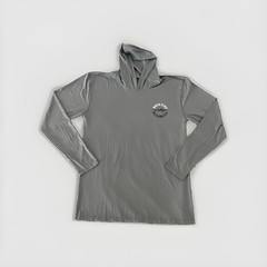 Maui & Sons Solid Gray Pattern Long Sleeve Hooded High Performance Shirt Size L