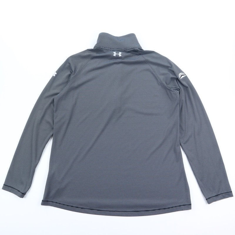 Under Armour 1/2 Zip Golf Pullover Shirt Men's Large Black Gray Striped Active gallery
