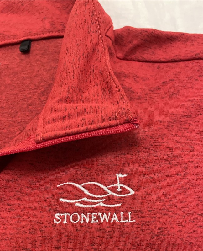 EUC! Columbia Golf Heathered Red Omni-Wick Dynamic 1/4 Zip Pullover Shirt Mens L gallery