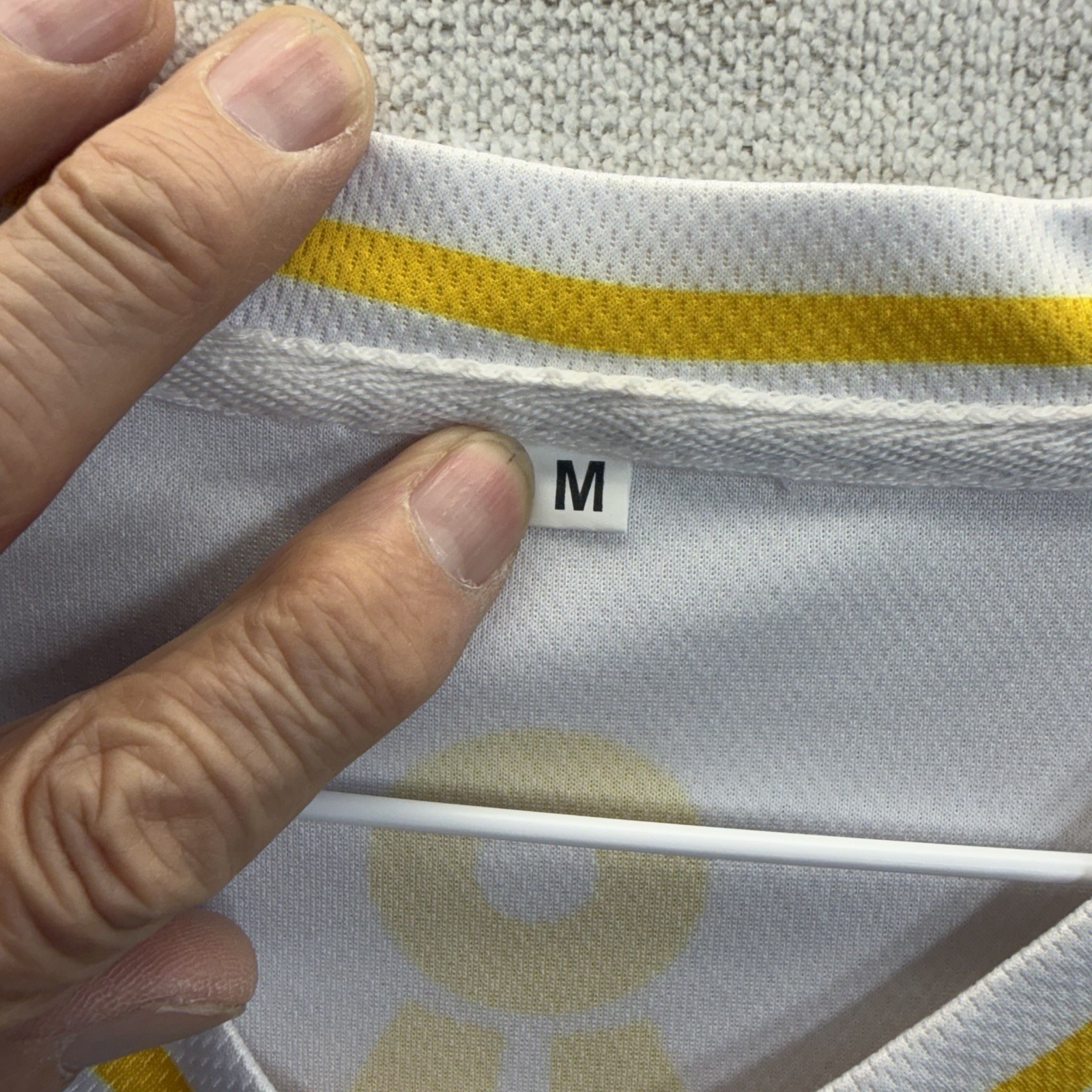 Men's "Legends" #2 Basketball Mesh Jersey Tank; White Yellow Black; M gallery