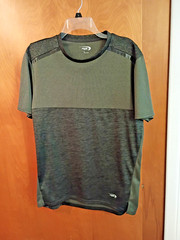 MTA Men’s Medium Colorblock Green and Black Performance Athletic Tee
