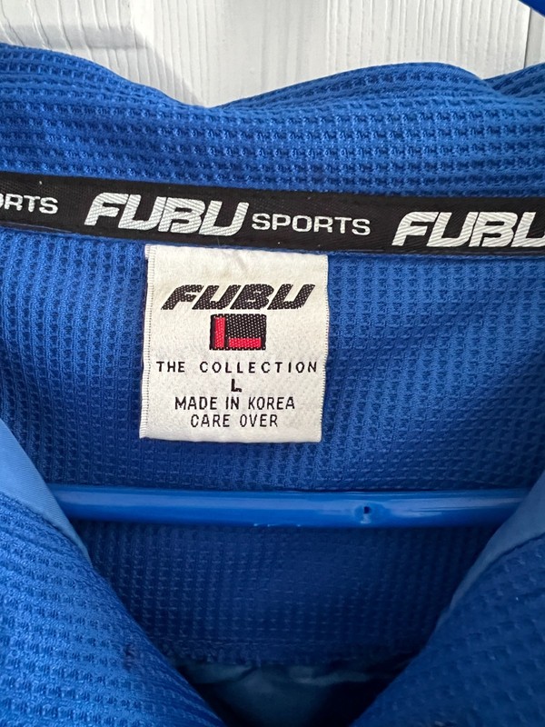 Vintage FUBU Sports The Collection Blue Long Sleeve Pullover Shirt Size L gallery