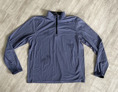 Mens Greyson Golf 1/4 Zip Pullover Gray/Blue Wolves Moon Print VGUC L
